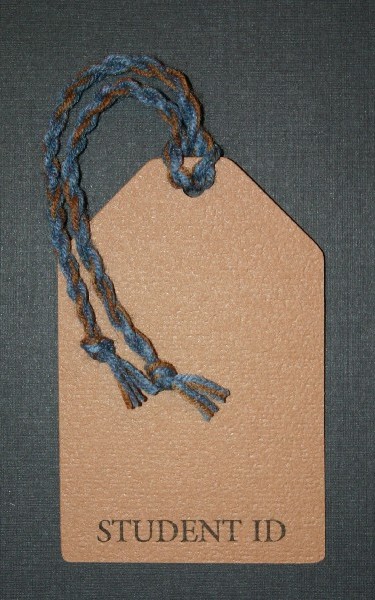 School ID Tag - Blue and Bronze